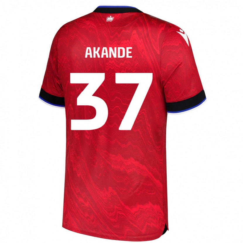 Danxen Hombre Camiseta Adrian Akande #37 Rojo Negro 2ª Equipación 2024/25 La Camisa