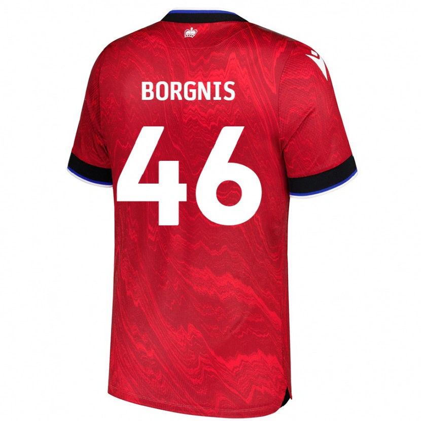 Danxen Hombre Camiseta Jacob Borgnis #46 Rojo Negro 2ª Equipación 2024/25 La Camisa