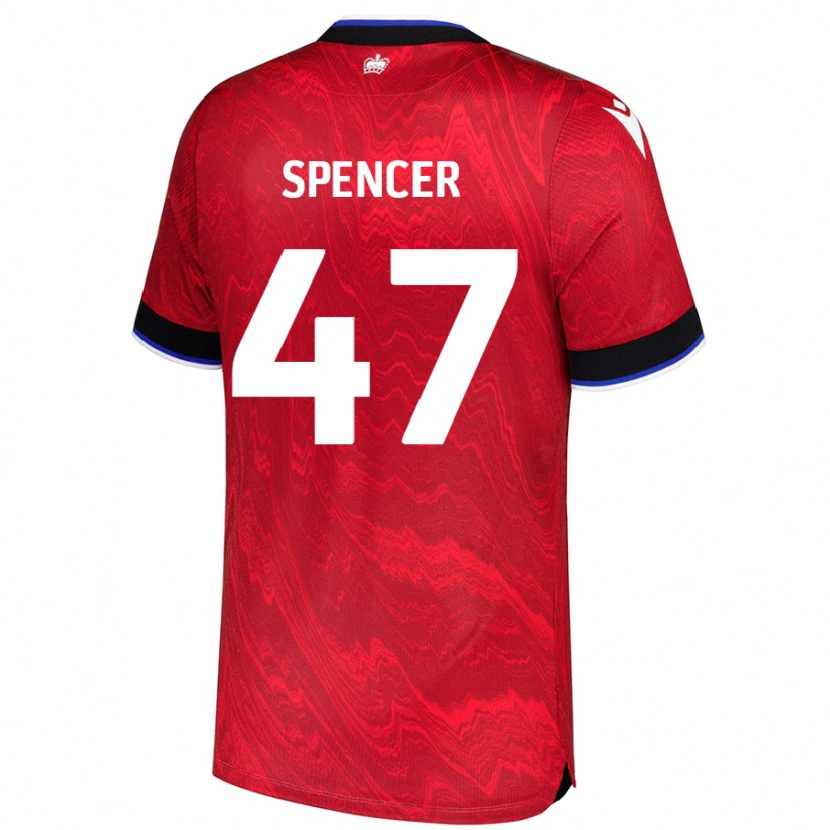 Danxen Hombre Camiseta Shay Spencer #47 Rojo Negro 2ª Equipación 2024/25 La Camisa