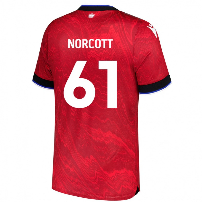 Danxen Hombre Camiseta Tom Norcott #61 Rojo Negro 2ª Equipación 2024/25 La Camisa
