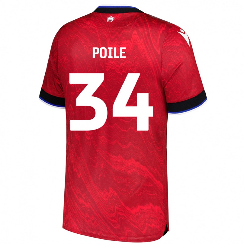 Danxen Hombre Camiseta Imogen Poile #34 Rojo Negro 2ª Equipación 2024/25 La Camisa