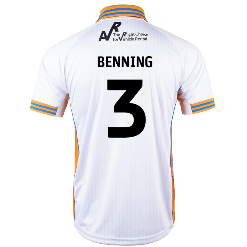 Danxen Hombre Camiseta Mal Benning #3 Blanco 2ª Equipación 2024/25 La Camisa