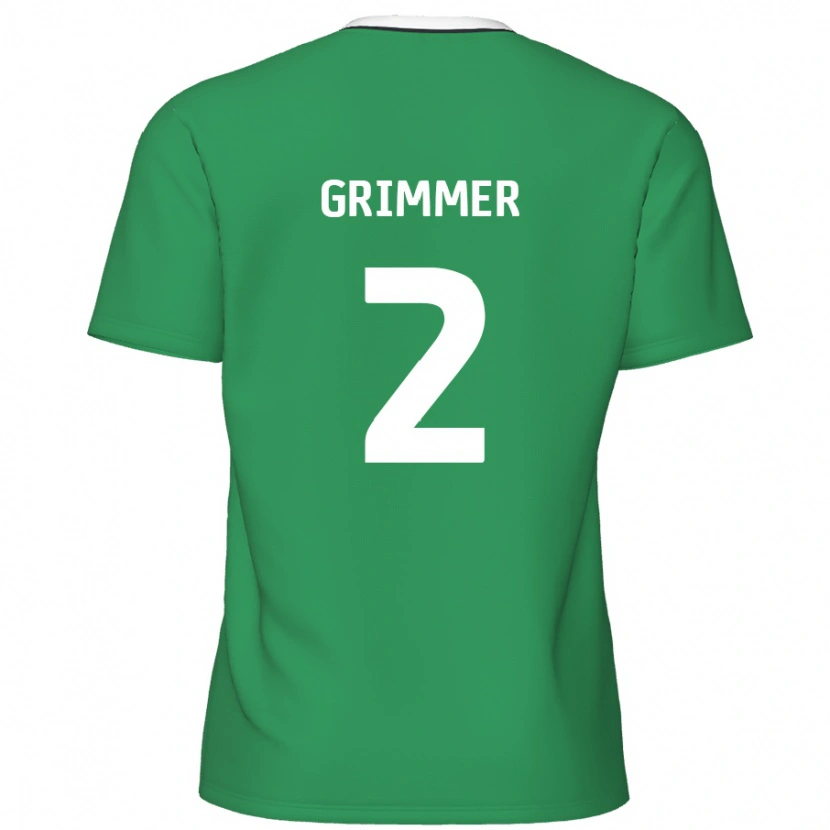 Danxen Hombre Camiseta Jack Grimmer #2 Verde Rayas Blancas 2ª Equipación 2024/25 La Camisa