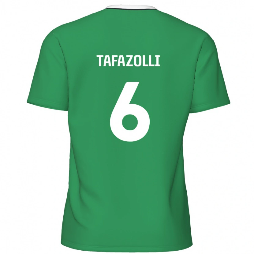 Danxen Hombre Camiseta Ryan Tafazolli #6 Verde Rayas Blancas 2ª Equipación 2024/25 La Camisa