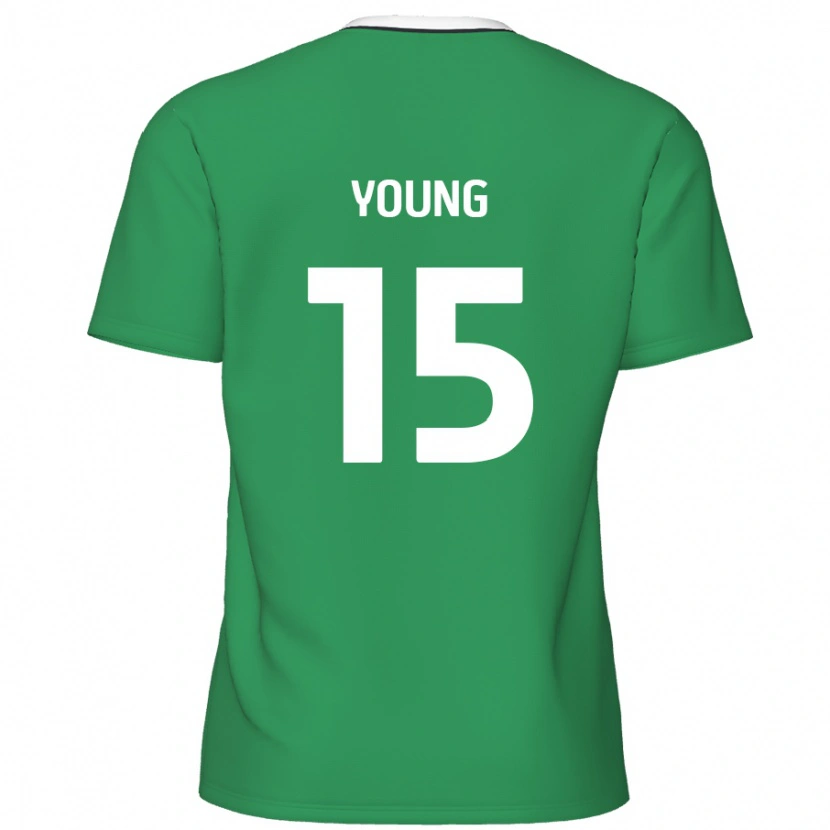 Danxen Hombre Camiseta Jack Young #15 Verde Rayas Blancas 2ª Equipación 2024/25 La Camisa