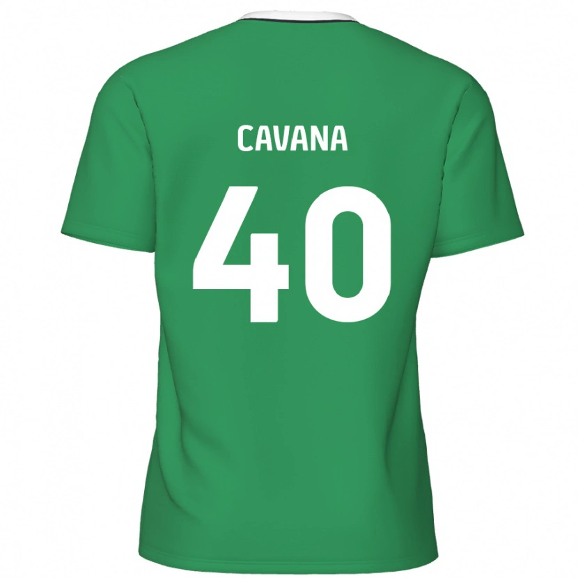 Danxen Hombre Camiseta Max Cavana #40 Verde Rayas Blancas 2ª Equipación 2024/25 La Camisa