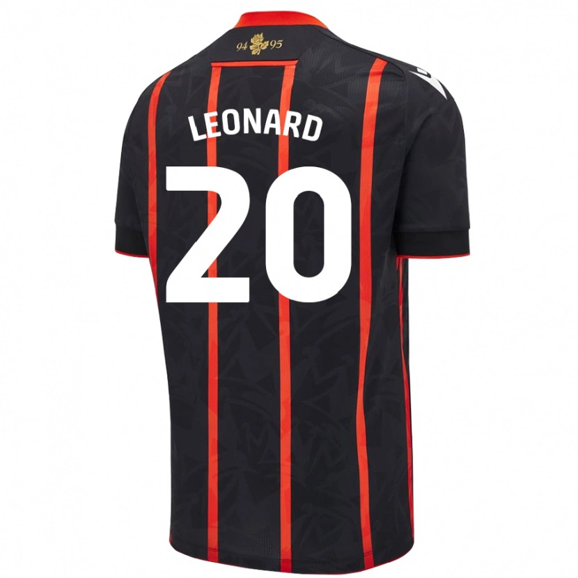 Danxen Hombre Camiseta Harry Leonard #20 Negro Rojo 2ª Equipación 2024/25 La Camisa