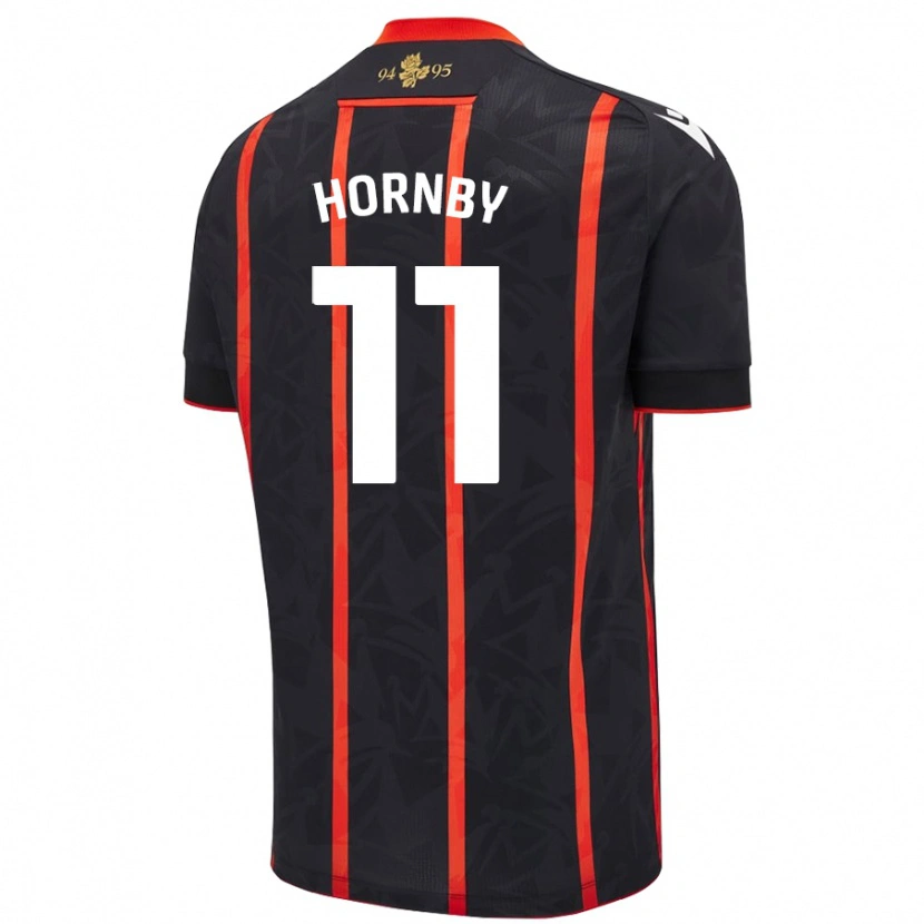Danxen Hombre Camiseta Megan Hornby #11 Negro Rojo 2ª Equipación 2024/25 La Camisa