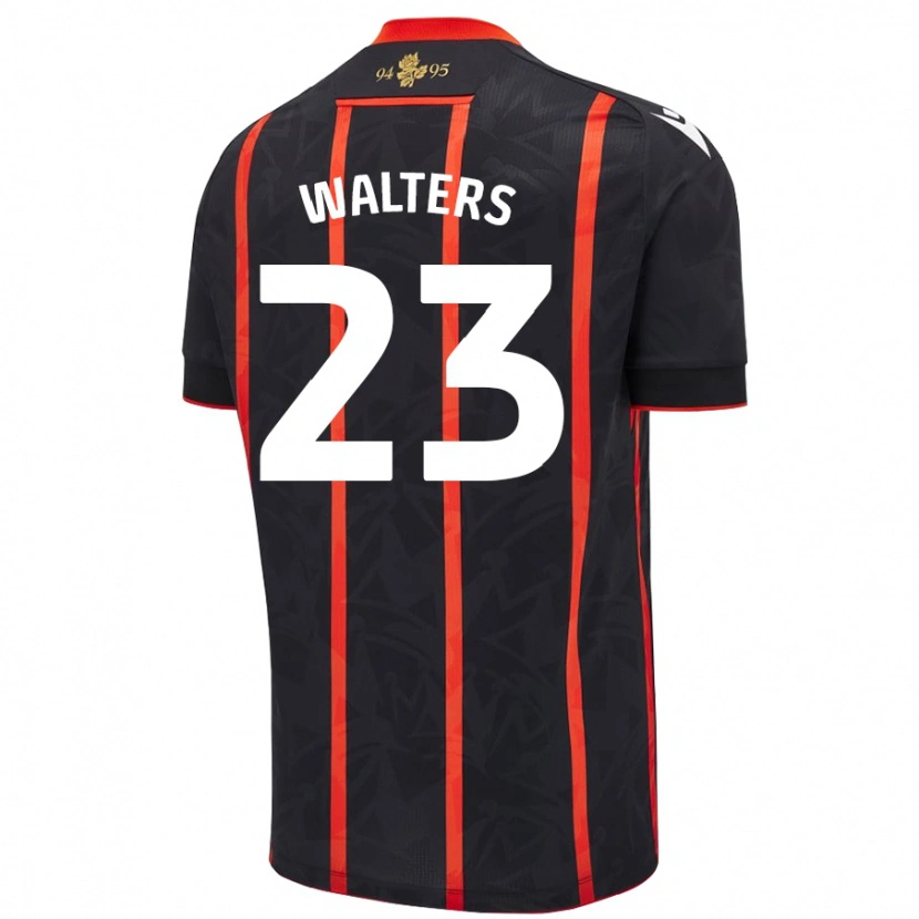 Danxen Hombre Camiseta Georgia Walters #23 Negro Rojo 2ª Equipación 2024/25 La Camisa