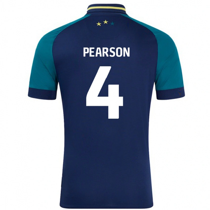 Danxen Hombre Camiseta Matty Pearson #4 Azul Marino Verde Oscuro 2ª Equipación 2024/25 La Camisa