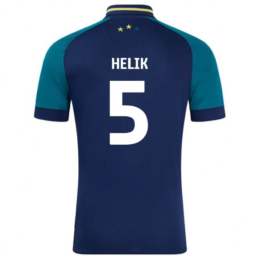 Danxen Hombre Camiseta Michal Helik #5 Azul Marino Verde Oscuro 2ª Equipación 2024/25 La Camisa
