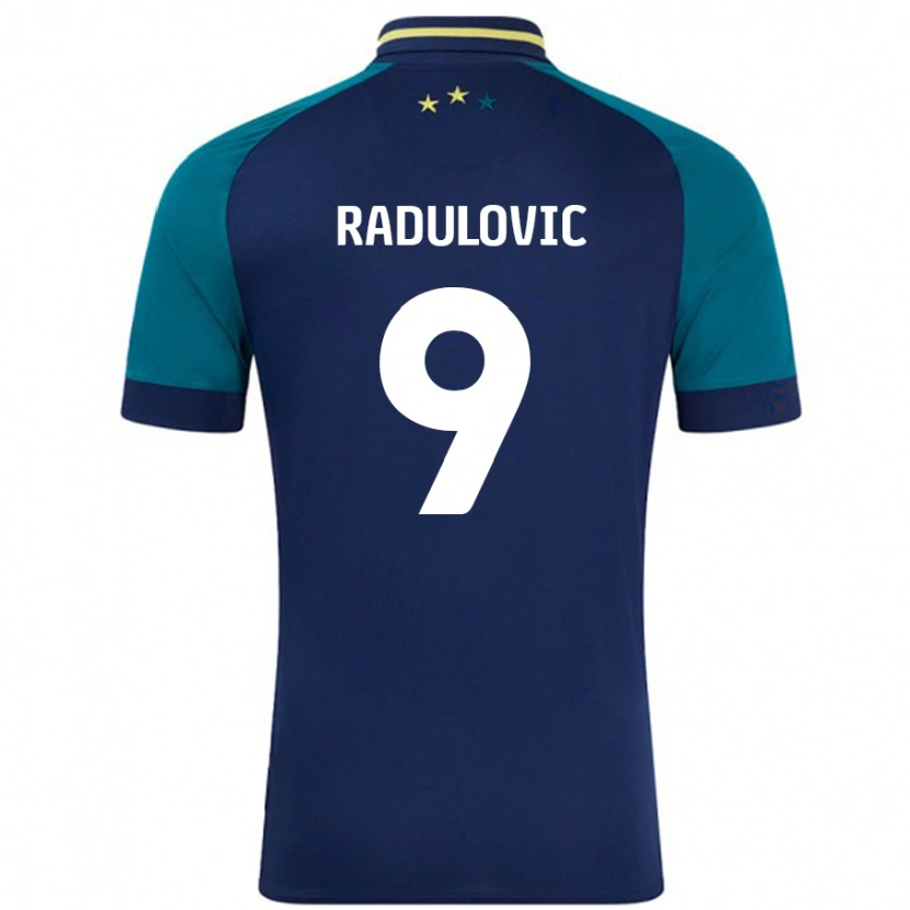 Danxen Hombre Camiseta Bojan Radulovic #9 Azul Marino Verde Oscuro 2ª Equipación 2024/25 La Camisa