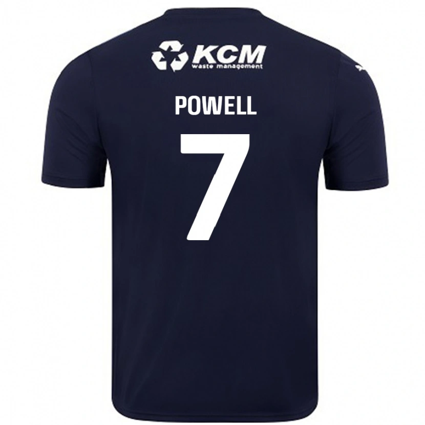 Danxen Hombre Camiseta Joe Powell #7 Azul Marino 2ª Equipación 2024/25 La Camisa