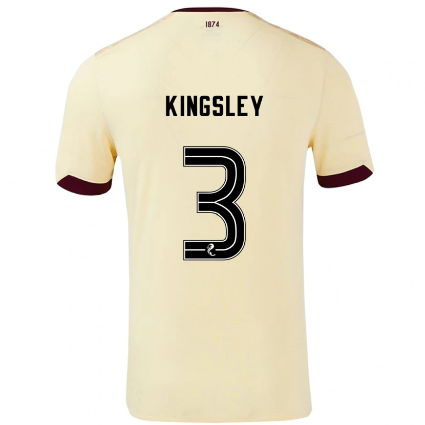 Danxen Hombre Camiseta Stephen Kingsley #3 Crema Burdeos 2ª Equipación 2024/25 La Camisa