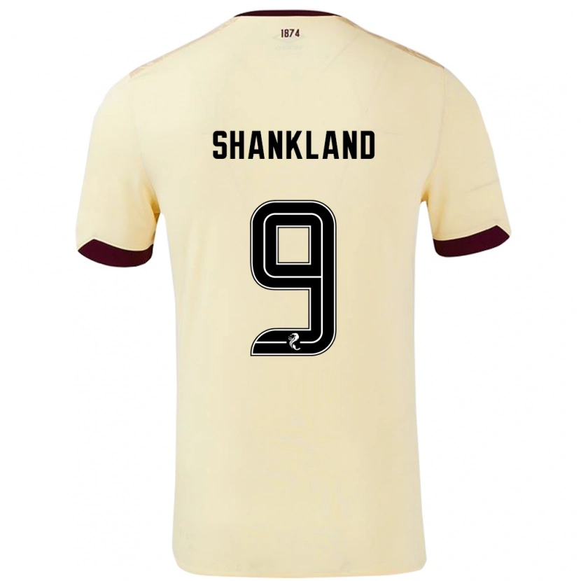 Danxen Hombre Camiseta Lawrence Shankland #9 Crema Burdeos 2ª Equipación 2024/25 La Camisa