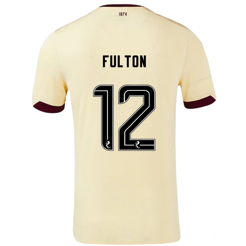 Danxen Hombre Camiseta Ryan Fulton #12 Crema Burdeos 2ª Equipación 2024/25 La Camisa