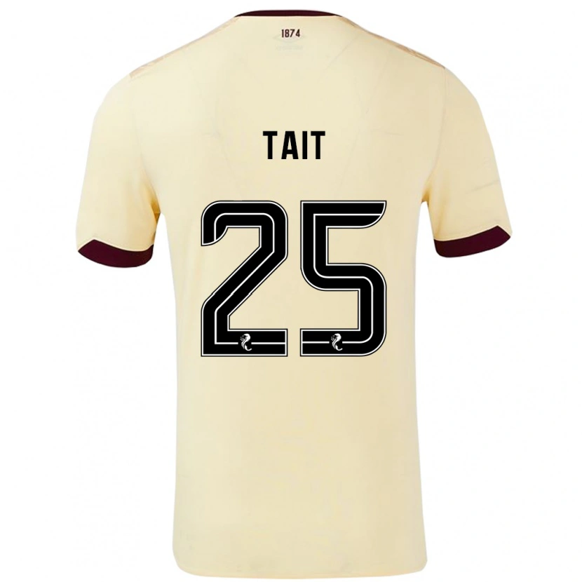 Danxen Hombre Camiseta Macaulay Tait #25 Crema Burdeos 2ª Equipación 2024/25 La Camisa