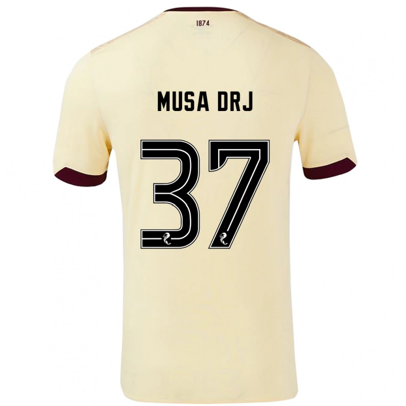 Danxen Hombre Camiseta Musa Drammeh #37 Crema Burdeos 2ª Equipación 2024/25 La Camisa