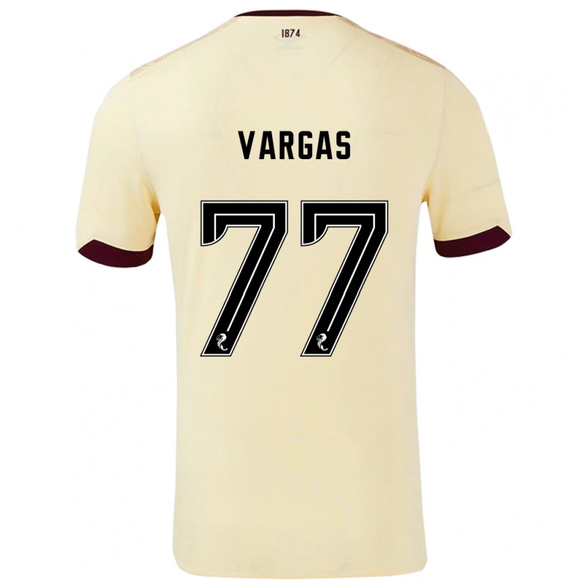 Danxen Hombre Camiseta Kenneth Vargas #77 Crema Burdeos 2ª Equipación 2024/25 La Camisa