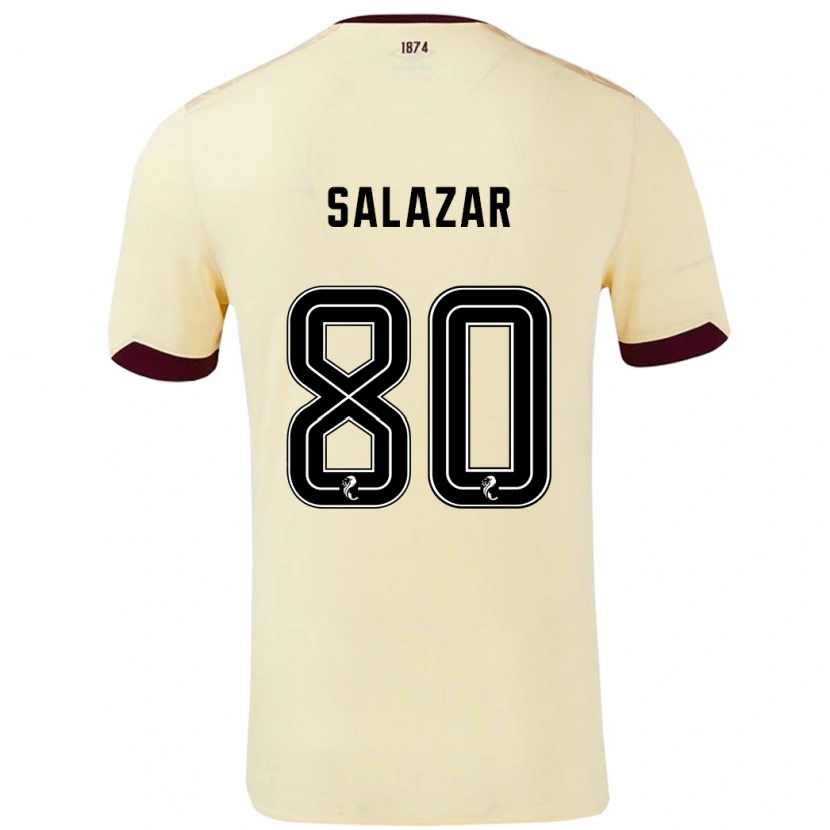 Danxen Hombre Camiseta Andrés Salazar #80 Crema Burdeos 2ª Equipación 2024/25 La Camisa
