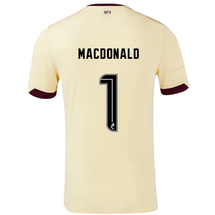 Danxen Hombre Camiseta Jamie Macdonald #1 Crema Burdeos 2ª Equipación 2024/25 La Camisa