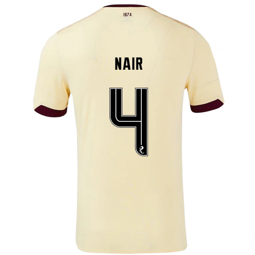 Danxen Hombre Camiseta Kenzi Nair #4 Crema Burdeos 2ª Equipación 2024/25 La Camisa