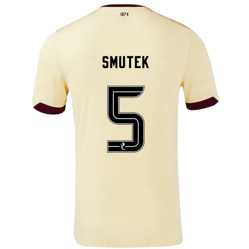 Danxen Hombre Camiseta Kai Smutek #5 Crema Burdeos 2ª Equipación 2024/25 La Camisa