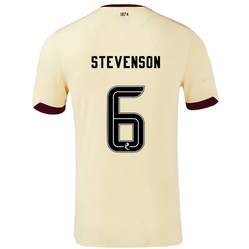 Danxen Hombre Camiseta Gus Stevenson #6 Crema Burdeos 2ª Equipación 2024/25 La Camisa