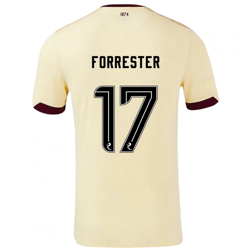Danxen Hombre Camiseta Adam Forrester #17 Crema Burdeos 2ª Equipación 2024/25 La Camisa