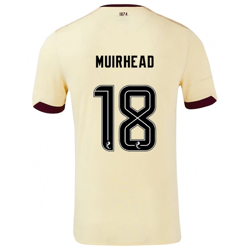 Danxen Hombre Camiseta Owen Muirhead #18 Crema Burdeos 2ª Equipación 2024/25 La Camisa