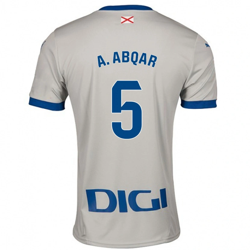 Danxen Hombre Camiseta Abdel Abqar #5 Gris Claro 2ª Equipación 2024/25 La Camisa