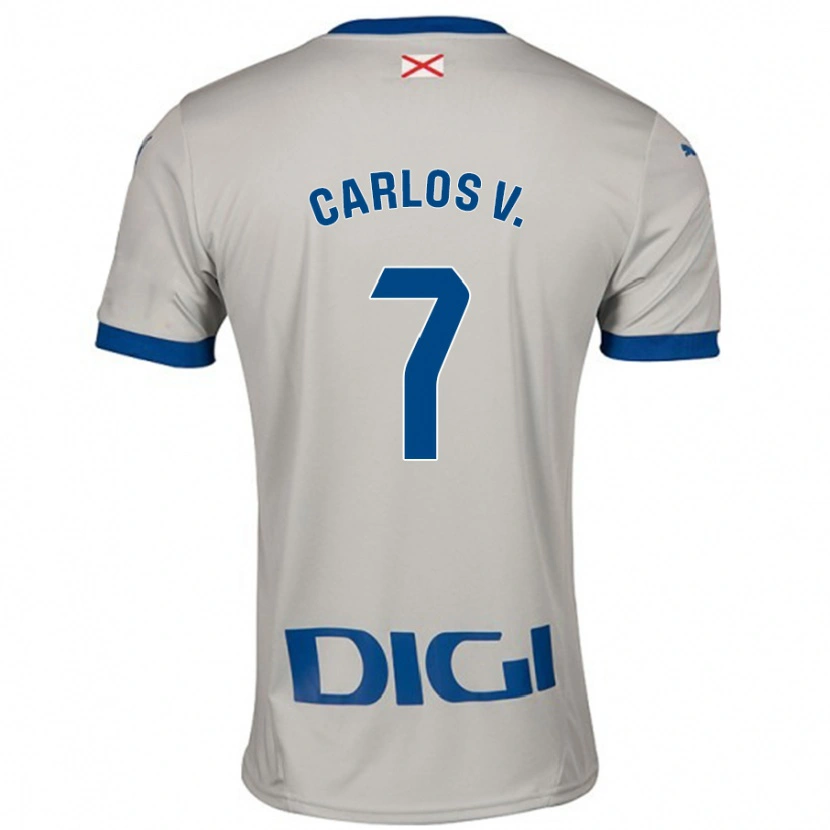 Danxen Hombre Camiseta Carlos Vicente #7 Gris Claro 2ª Equipación 2024/25 La Camisa