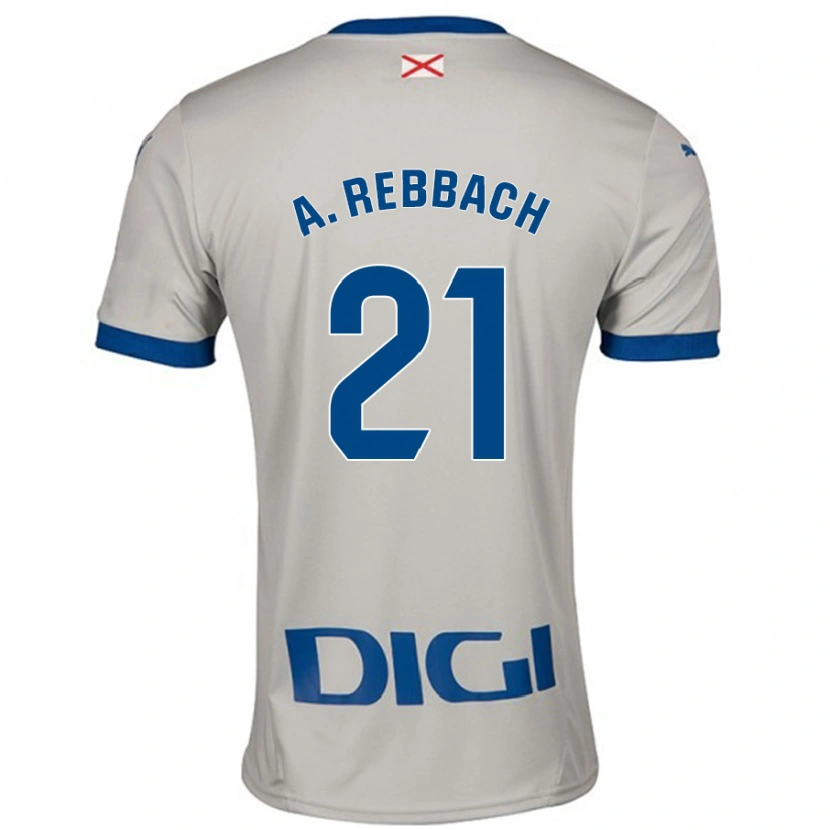 Danxen Hombre Camiseta Abde Rebbach #21 Gris Claro 2ª Equipación 2024/25 La Camisa