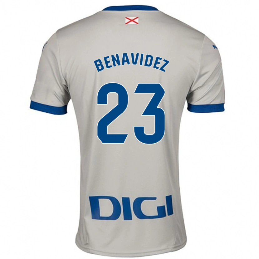 Danxen Hombre Camiseta Carlos Benavidez #23 Gris Claro 2ª Equipación 2024/25 La Camisa