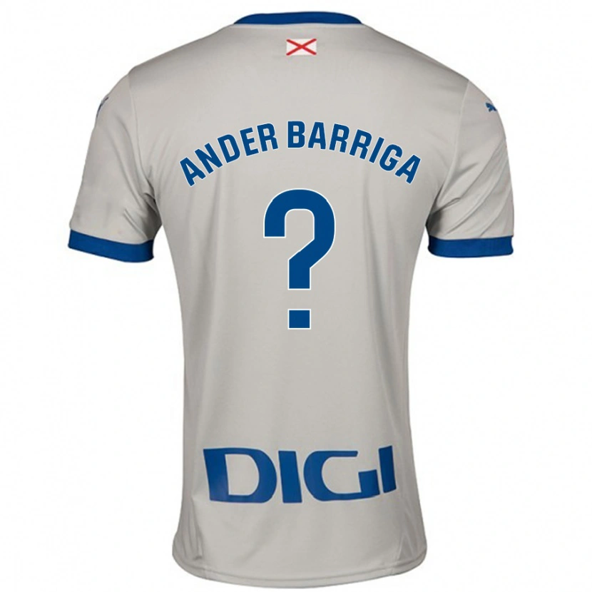 Danxen Hombre Camiseta Jon Ander Barriga #0 Gris Claro 2ª Equipación 2024/25 La Camisa