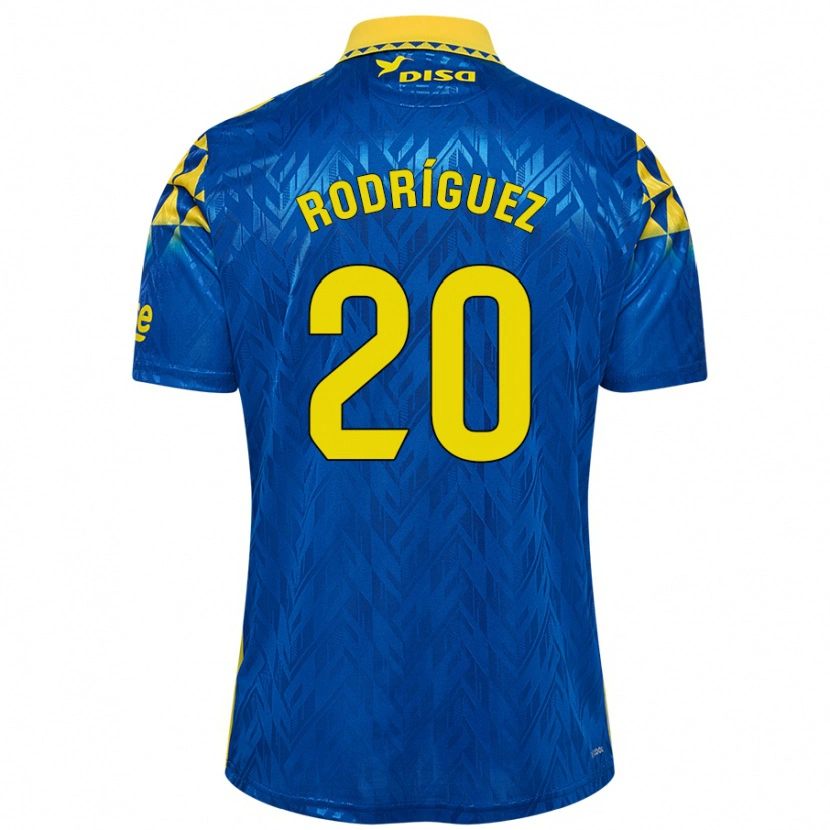 Danxen Hombre Camiseta Kirian Rodríguez #20 Azul Amarillo 2ª Equipación 2024/25 La Camisa