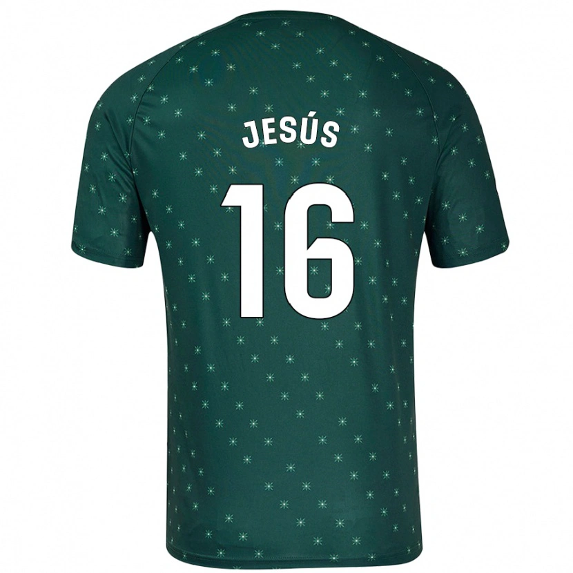 Danxen Hombre Camiseta Antonio Jesús #16 Verde Oscuro 2ª Equipación 2024/25 La Camisa