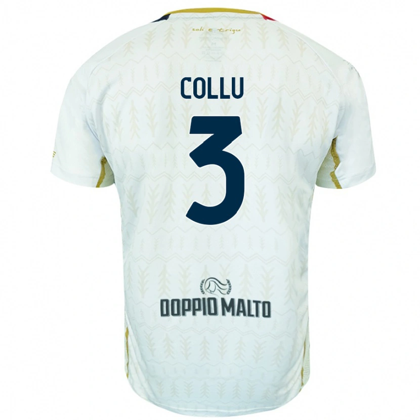 Danxen Hombre Camiseta Davide Collu #3 Blanco 2ª Equipación 2024/25 La Camisa