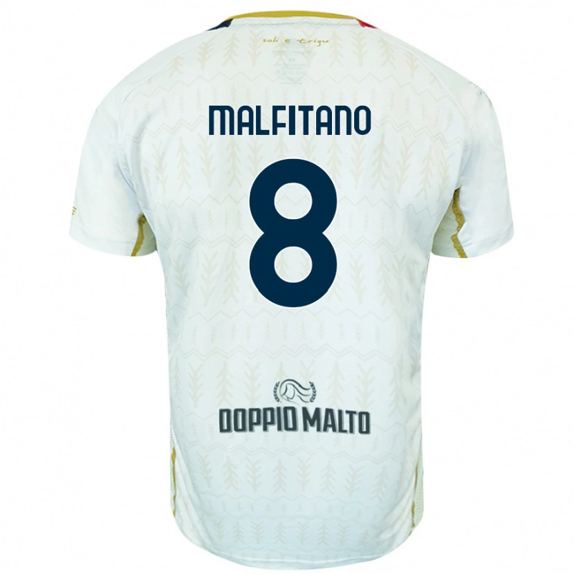 Danxen Hombre Camiseta Roberto Malfitano #8 Blanco 2ª Equipación 2024/25 La Camisa