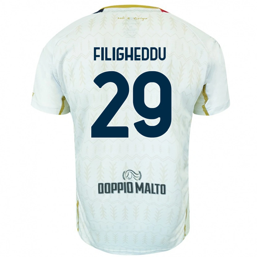Danxen Hombre Camiseta Daniele Filigheddu #29 Blanco 2ª Equipación 2024/25 La Camisa