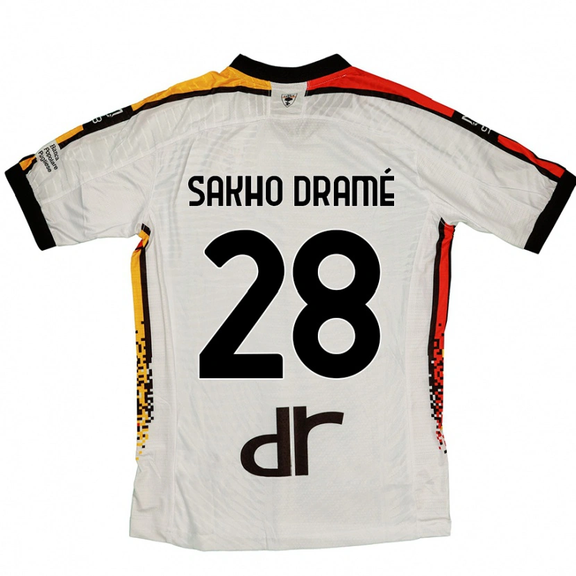 Danxen Hombre Camiseta Samba Sakho Dramé #28 Blanco Negro 2ª Equipación 2024/25 La Camisa