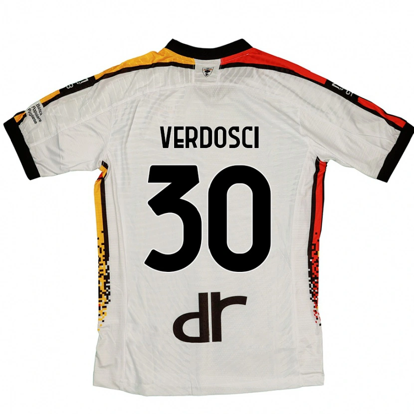 Danxen Hombre Camiseta Simone Verdosci #30 Blanco Negro 2ª Equipación 2024/25 La Camisa