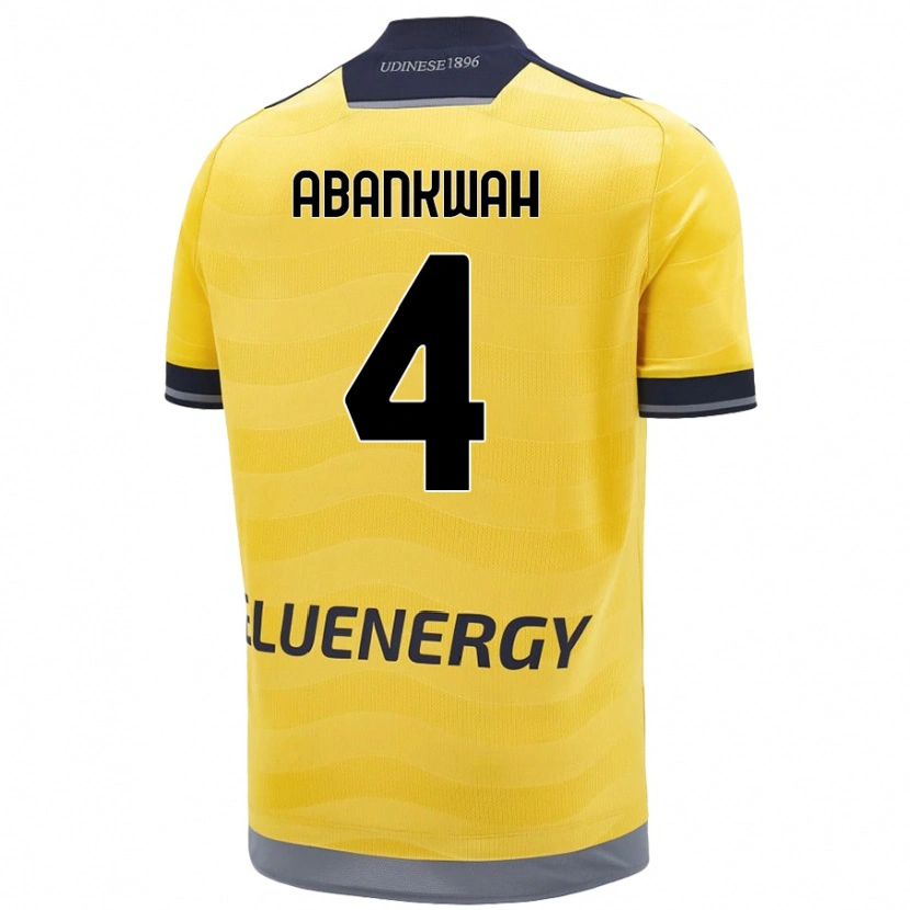 Danxen Hombre Camiseta James Abankwah #4 Dorado 2ª Equipación 2024/25 La Camisa