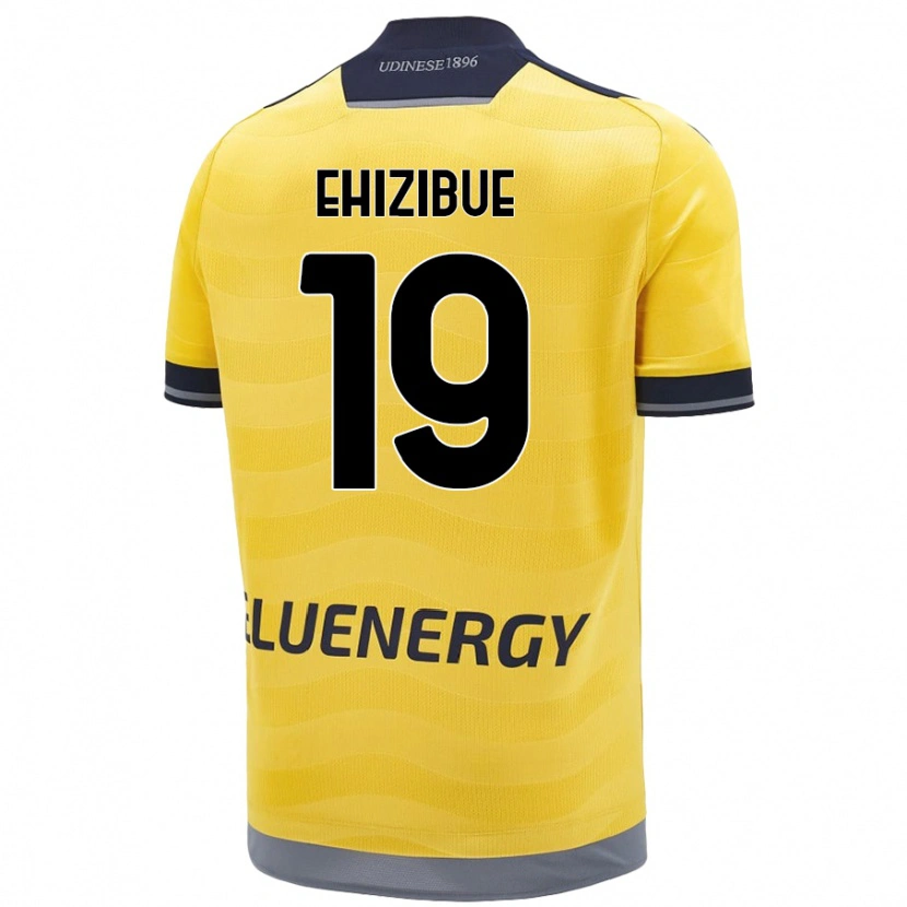Danxen Hombre Camiseta Kingsley Ehizibue #19 Dorado 2ª Equipación 2024/25 La Camisa