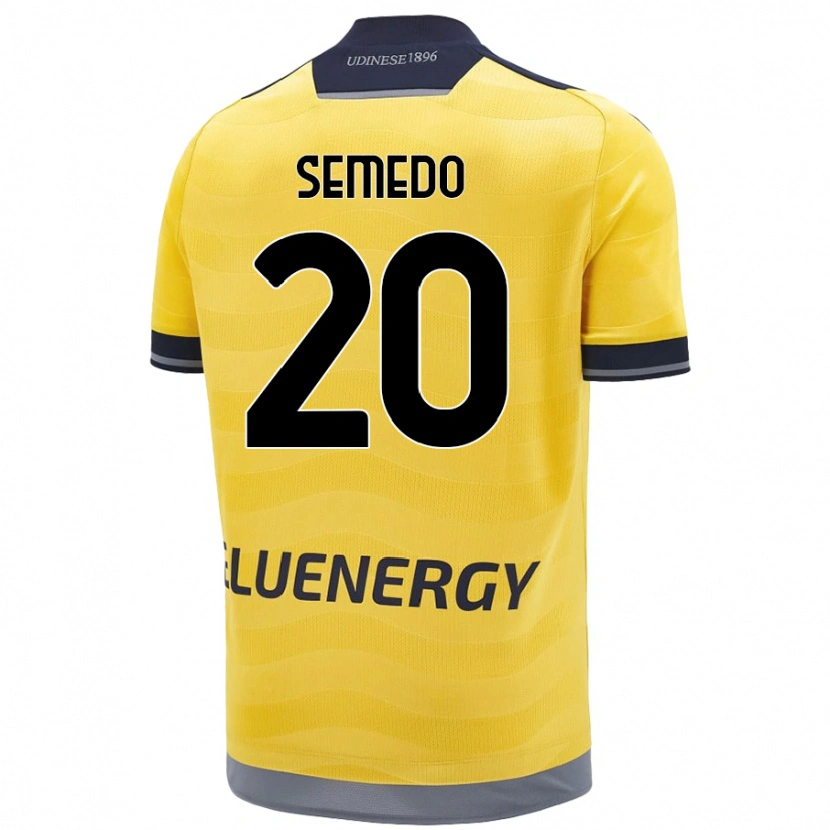 Danxen Hombre Camiseta Vivaldo Semedo #20 Dorado 2ª Equipación 2024/25 La Camisa
