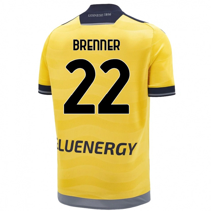 Danxen Hombre Camiseta Brenner #22 Dorado 2ª Equipación 2024/25 La Camisa