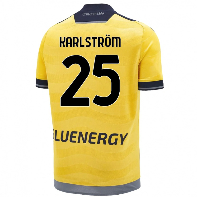 Danxen Hombre Camiseta Jesper Karlström #25 Dorado 2ª Equipación 2024/25 La Camisa