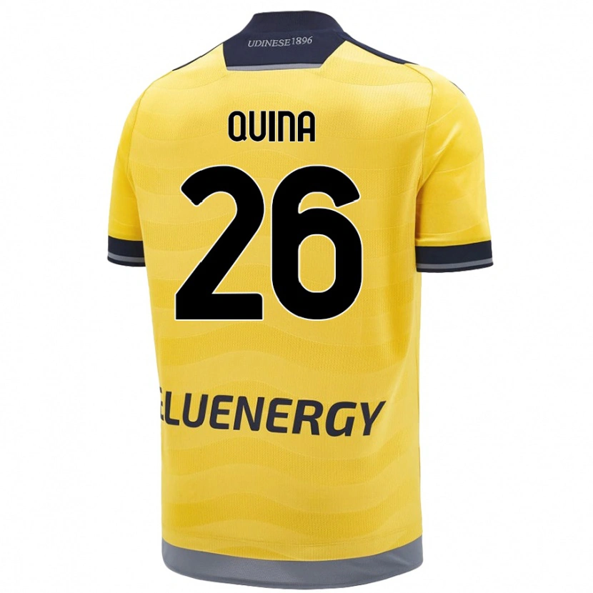 Danxen Hombre Camiseta Domingos Quina #26 Dorado 2ª Equipación 2024/25 La Camisa