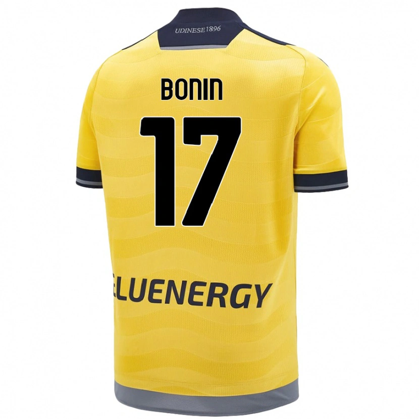 Danxen Hombre Camiseta Luca Bonin #17 Dorado 2ª Equipación 2024/25 La Camisa