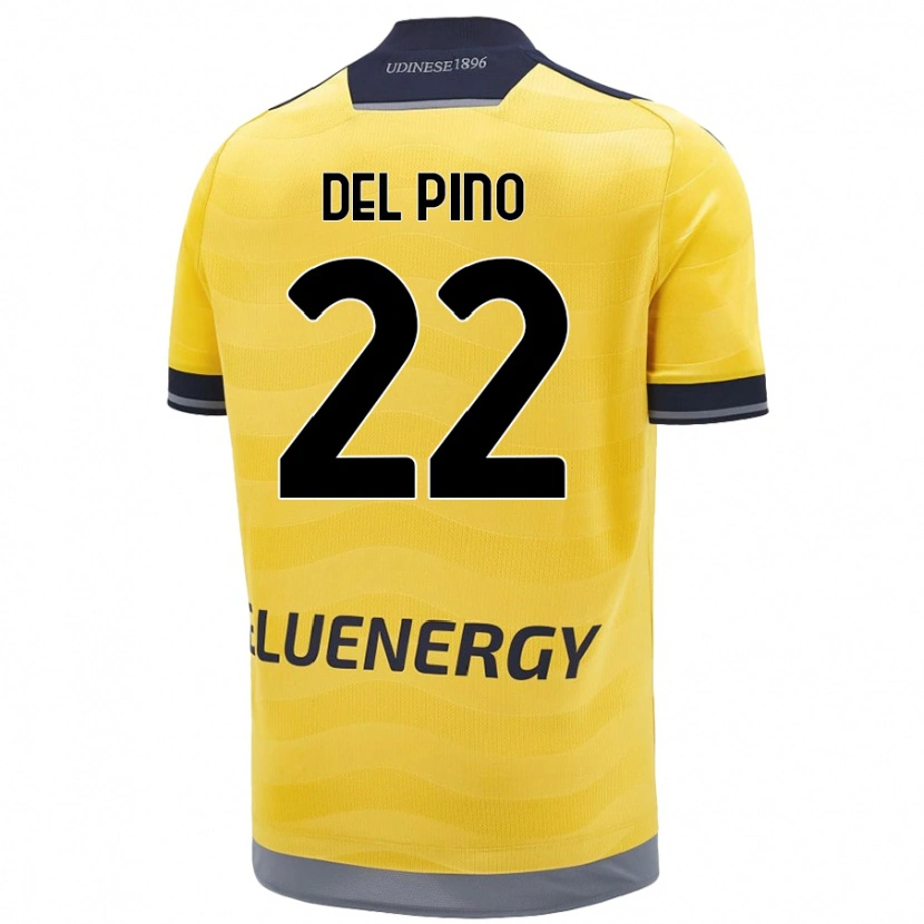 Danxen Hombre Camiseta Lorenzo Del Pino #22 Dorado 2ª Equipación 2024/25 La Camisa